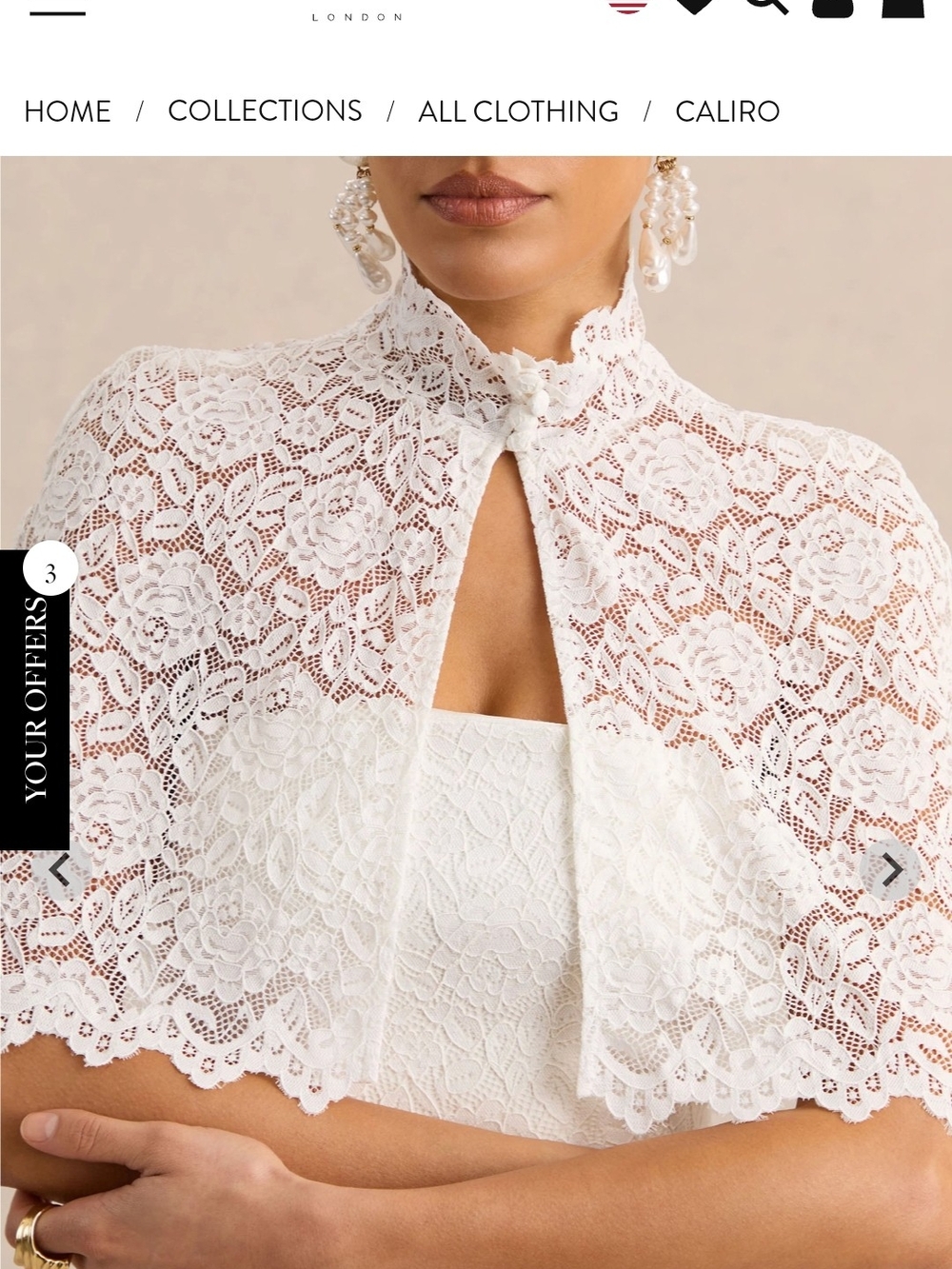 Club L London White Lace Bolero - Picture 3 of 5